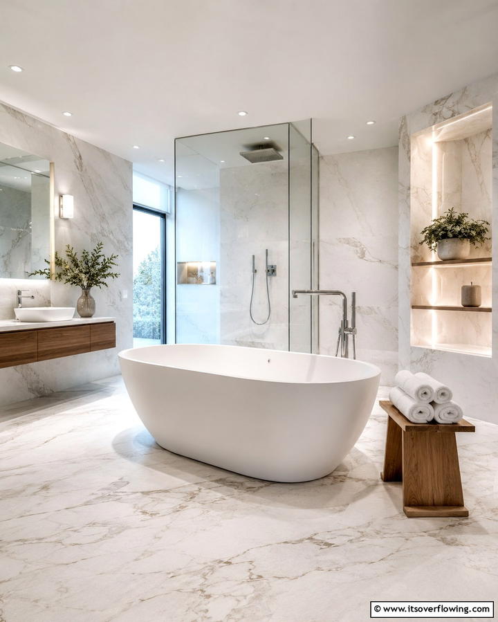 Luxurious Freestanding BathtubExact - 25 Spa-Like Bathroom Ideas for a Relaxing Retreat