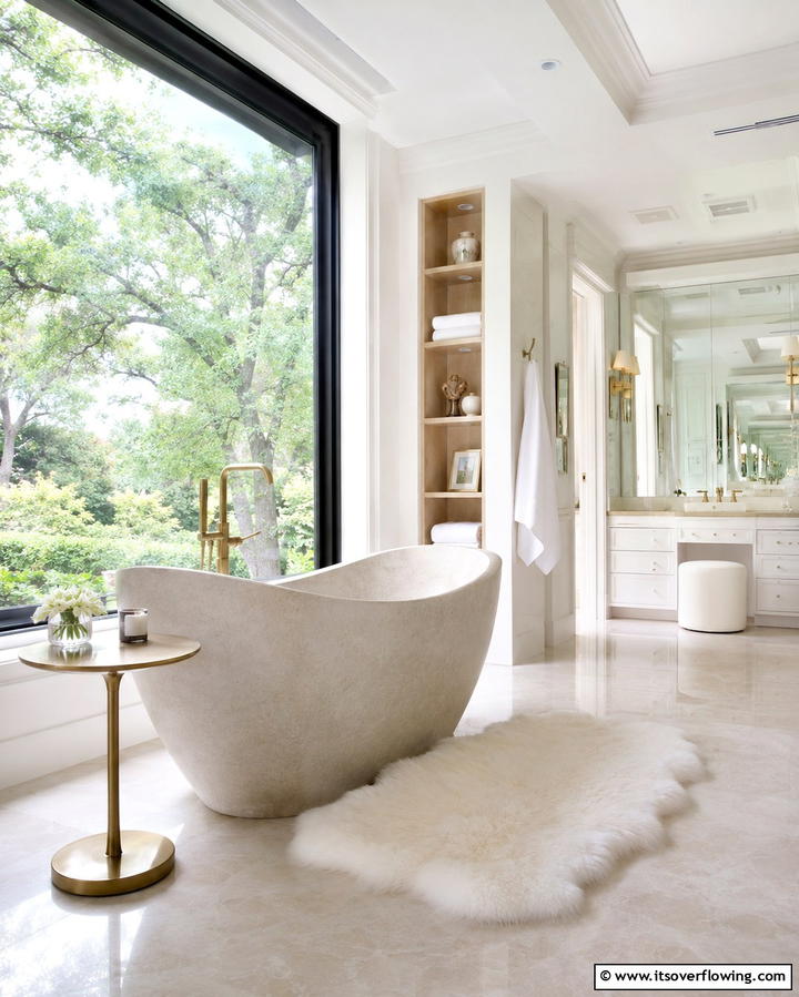Luxurious Freestanding BathtubOne - 25 Spa-Like Bathroom Ideas for a Relaxing Retreat