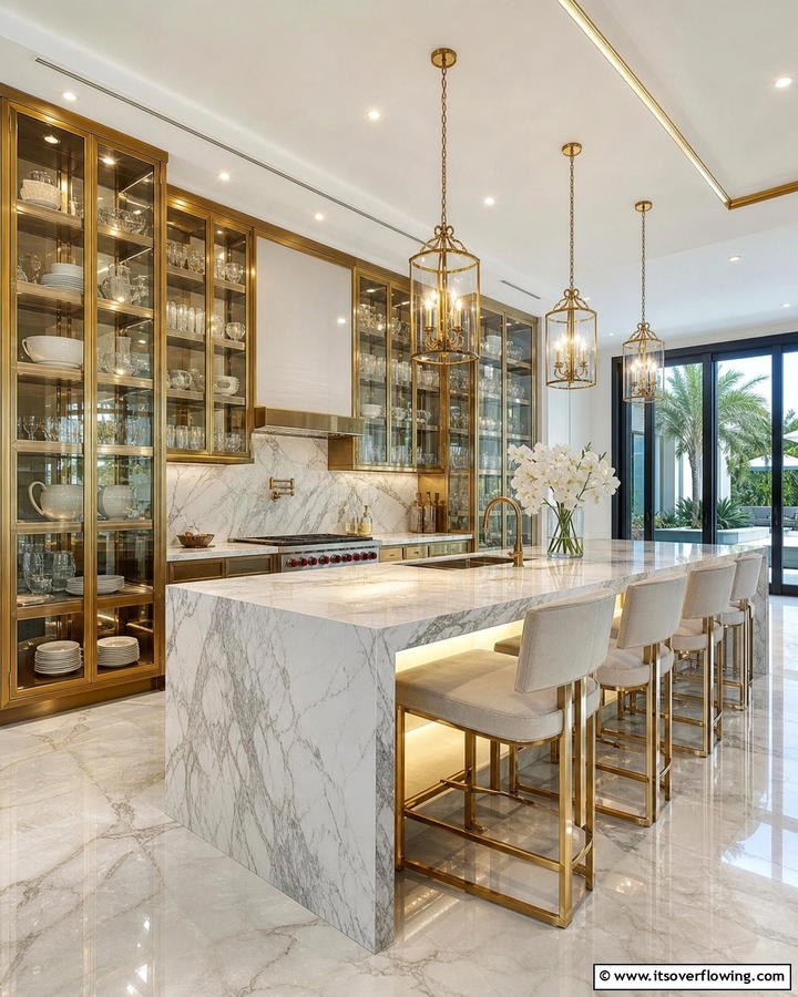 Luxurious Glass and Metal Cabinets - 21 Floor to Ceiling Cabinets Ideas for Modern Home Storage