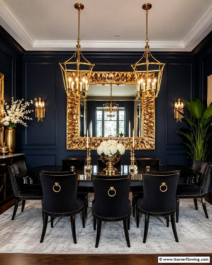 Luxurious Gold Touch - 30 Stunning Dining Room Mirror Ideas for Elegance