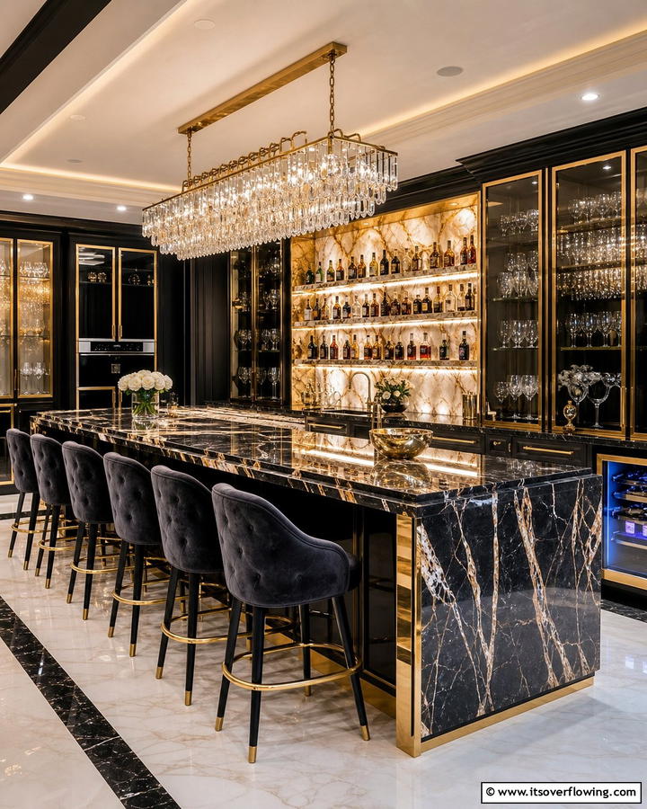 Luxurious High End Bar - 30 Kitchen Bar Ideas for Casual Dining and Socializing