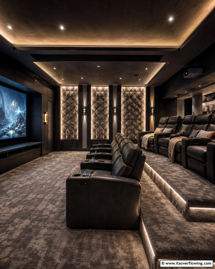 Luxurious Home Theater - 30 Great Room Ideas to Elevate Open-Concept Living