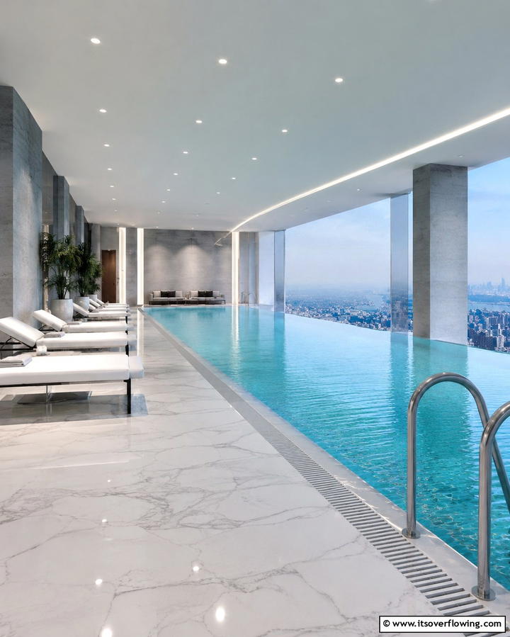 Luxurious Infinity Indoor Pool - 25 Luxurious Indoor Pool Ideas for Year-Round Relaxation