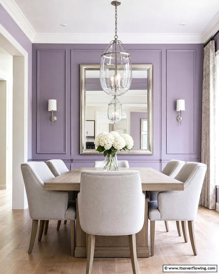 Luxurious Lavender Walls - 25 Purple Dining Room Ideas for a Luxurious Ambiance