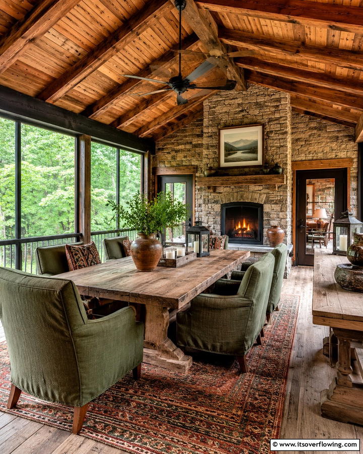 Luxurious Lounge Area - 30 Enclosed Porch Ideas for Year-Round Outdoor Living Comfort