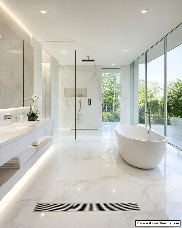 Luxurious Open Plan Wet Room - 30 Modern Wet Room Ideas for Sleek Bathroom Functionality