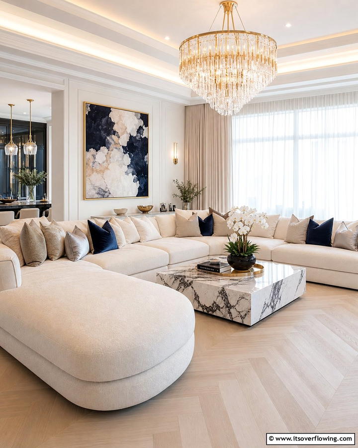 Luxurious Oversized Sectional - 21 Living Room Couch Ideas for Comfortable Entertaining