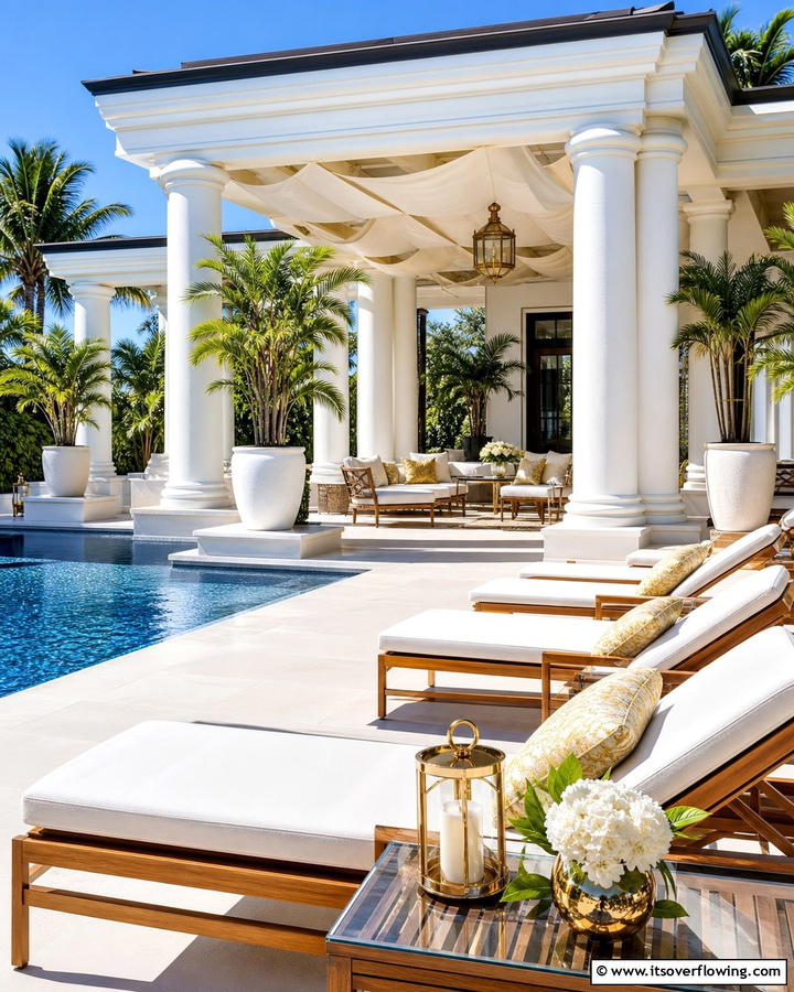 Luxurious Poolside Pavilion - 21 Outdoor Living Room Ideas for Relaxation & Entertaining