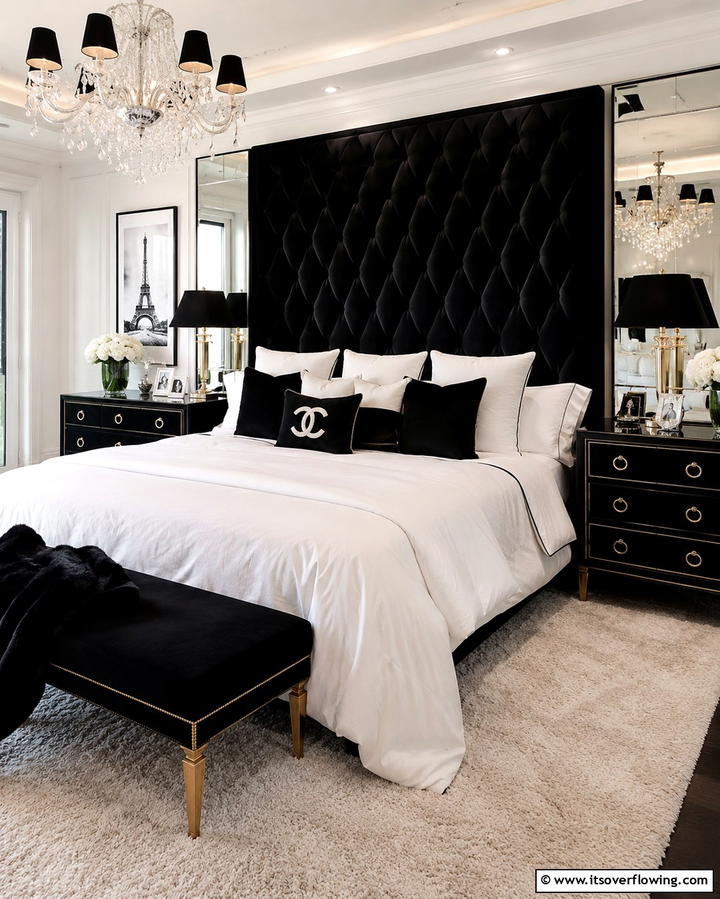 Luxurious Quilted HeadboardExact - 25 Chanel Bedroom Ideas for a Luxurious and Chic Space