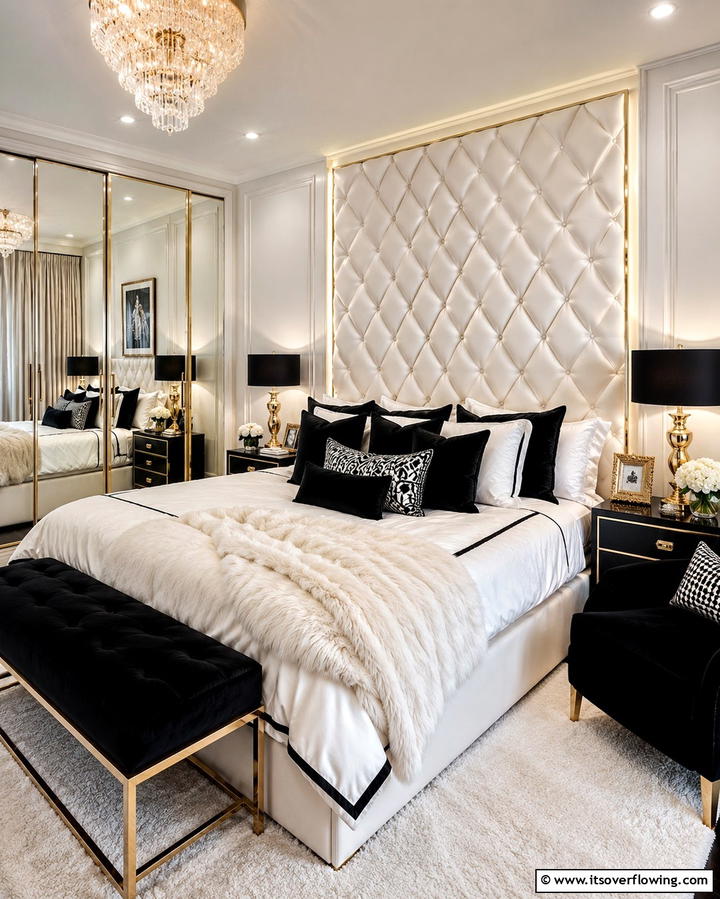 Luxurious Quilted HeadboardOne - 25 Chanel Bedroom Ideas for a Luxurious and Chic Space
