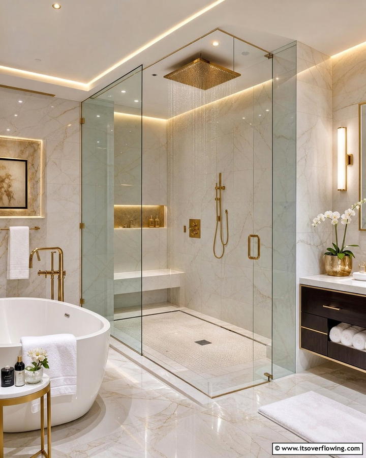 Luxurious Rainfall Experience - 21 Bathroom Shower Ideas to Upgrade Your Daily Routine