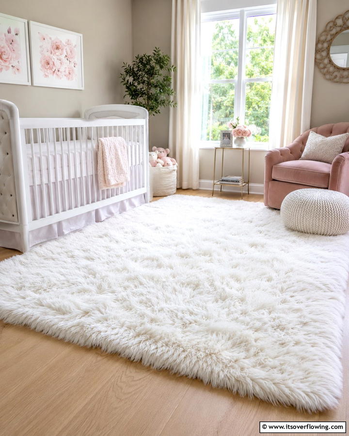 Luxurious Rugs - 25 Princess Nursery Ideas for a Magical Baby Room