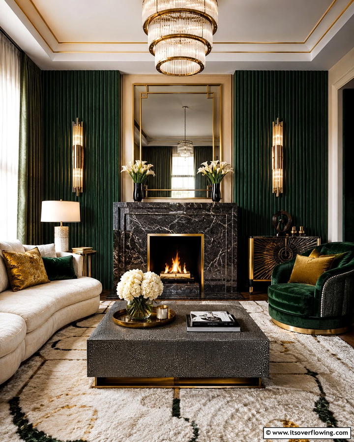 Luxurious Textures - 30 Art Deco Living Room Ideas for Luxurious Spaces