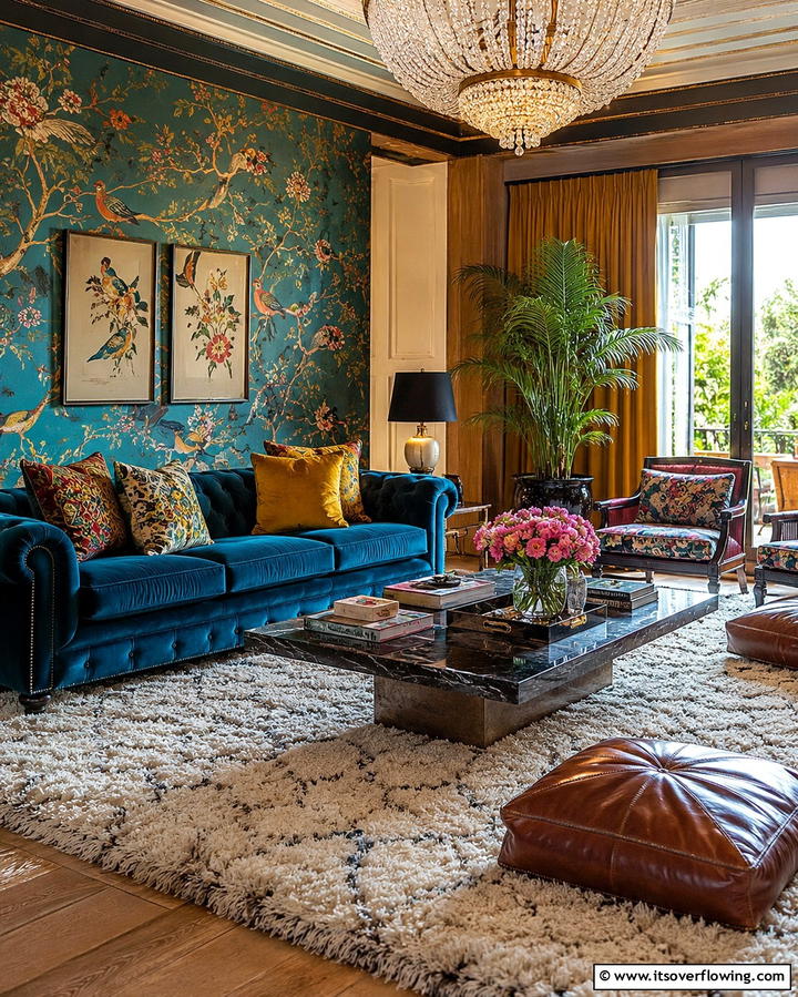 Luxurious Textures and Fabrics - 25 Maximalist Living Room Design Ideas for Bold Homes