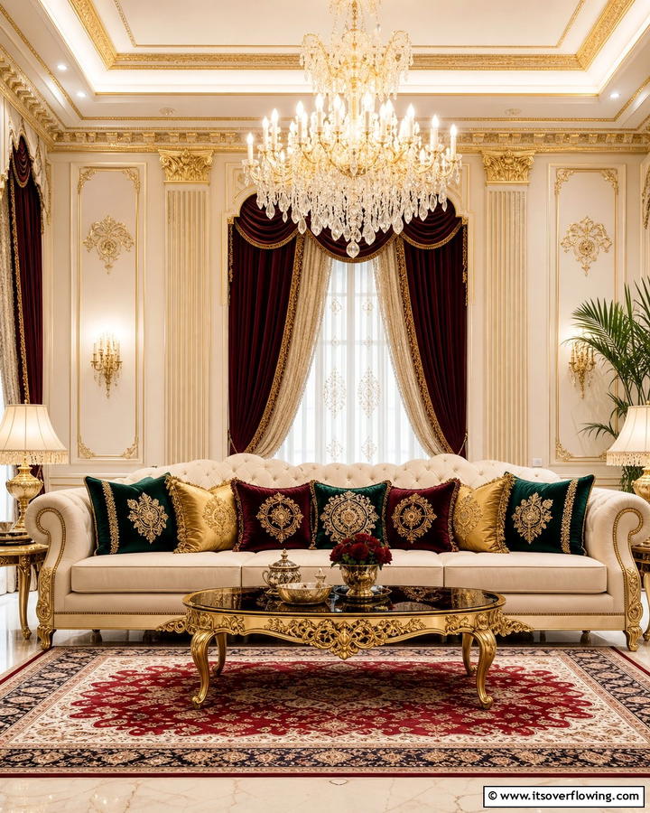 Luxurious Throw Pillows - 20 Royal Living Room Design Ideas for an Elegant Space