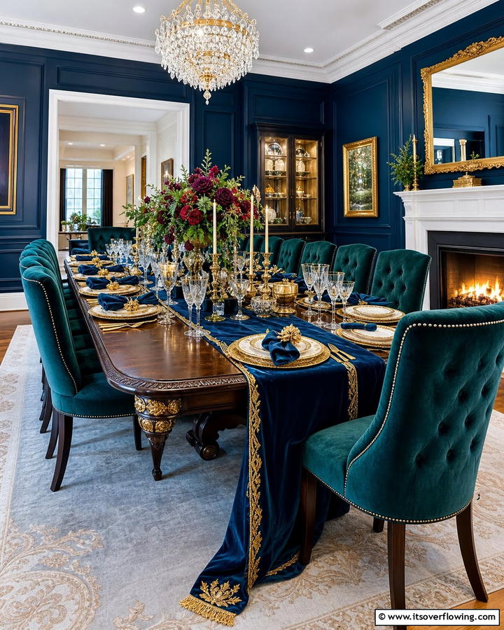 Luxurious Velvet Details - 21 Dining Table Decor Ideas to Impress Your Guests