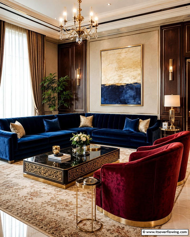 Luxurious Velvet Furnishings - 30 Art Deco Interior Design Ideas for Glamorous Spaces