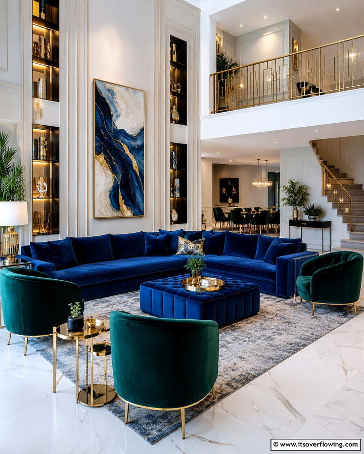 Luxurious Velvet Furniture for Comfort and Style - 25 Mansion Living Room Ideas for Luxurious Spaces