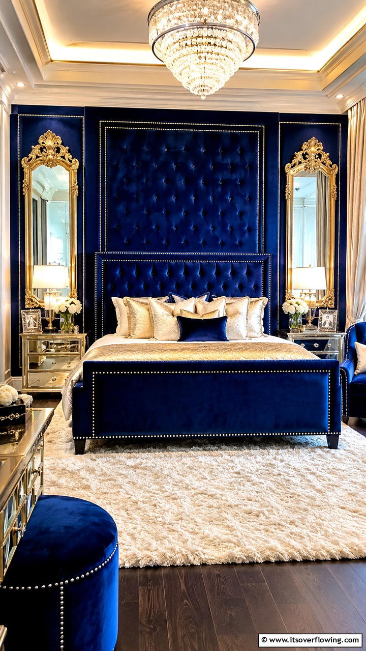 Luxurious Velvet Touch - 30 Bedroom Accent Wall Ideas to Transform Your Space