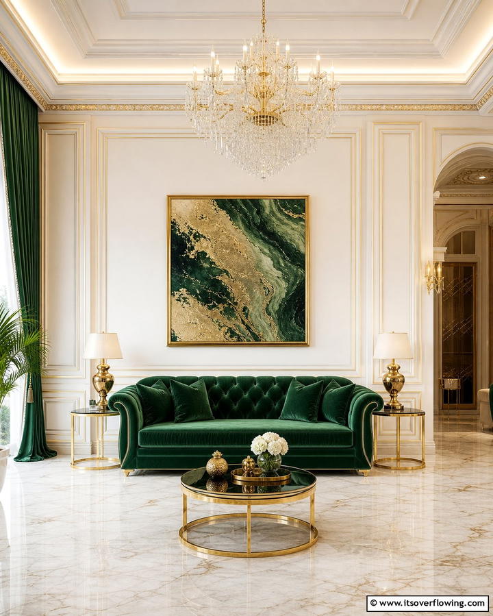 Luxurious Velvet Upholstery - 25 Formal Living Room Ideas for Elegant Gatherings