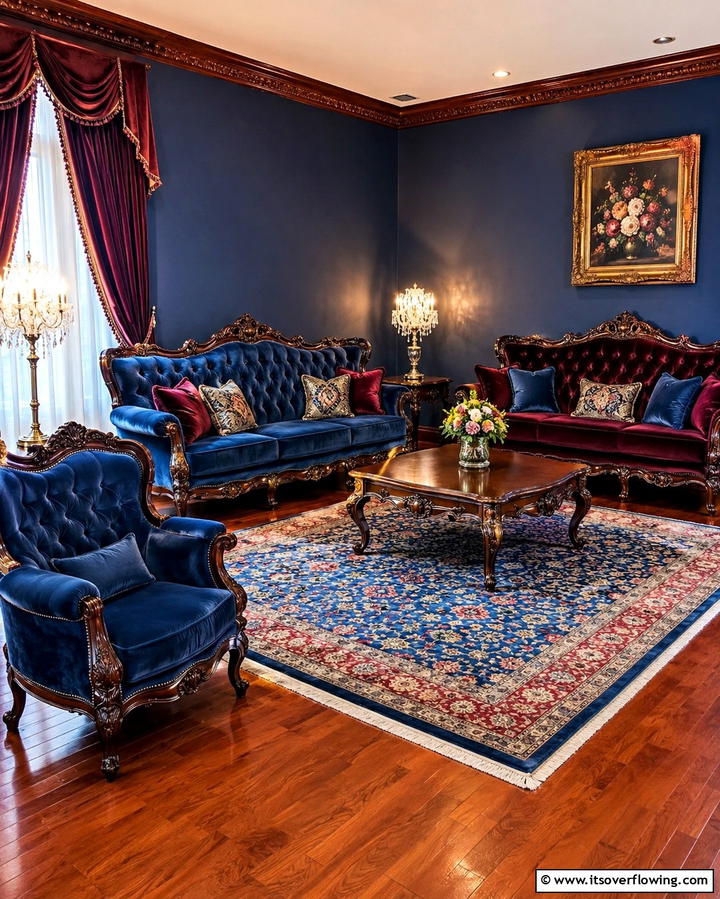 Luxurious Velvet Upholstery - 25 Victorian Living Room Ideas for Elegant Spaces