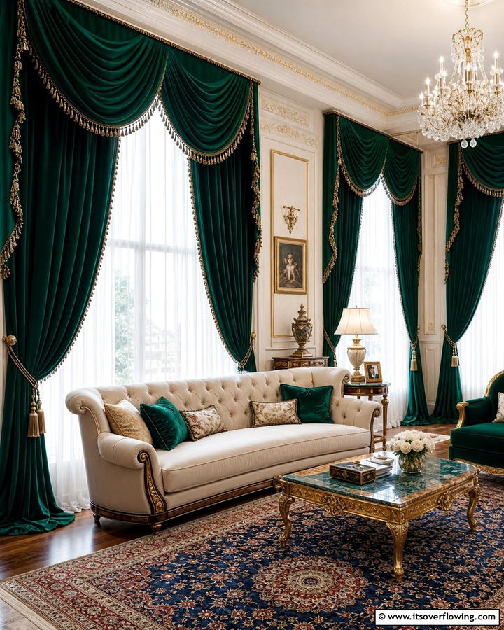 Luxurious Window Treatments - 20 Parlor Room Ideas to Revitalize Your Living Space