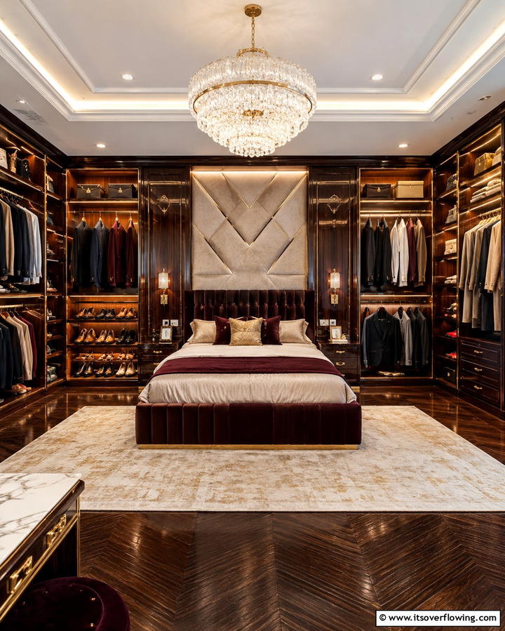 Luxury Boutique Closet - 30 Space-Saving Built-In Wardrobe Ideas Around Your Bed