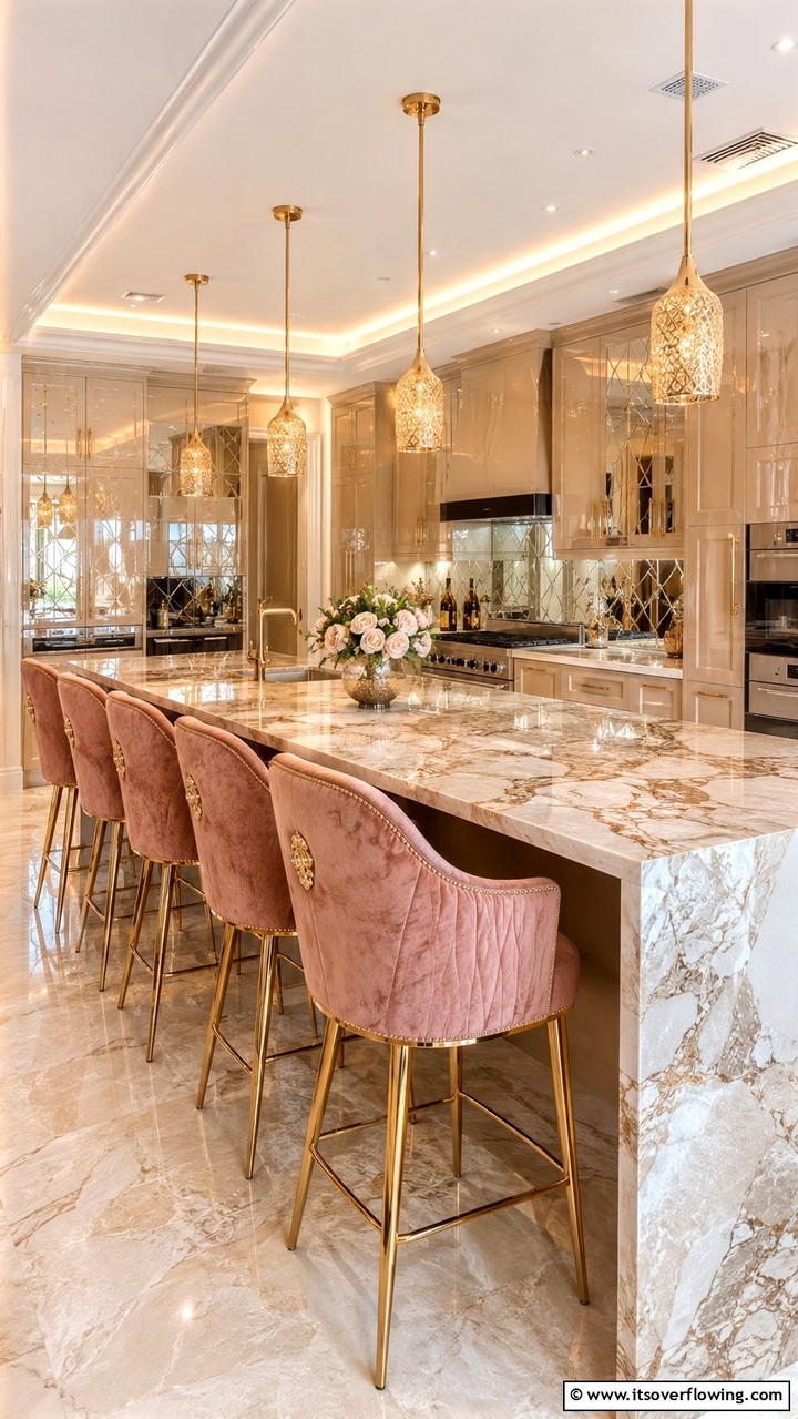 Luxury Breakfast Bar with Seating - 30 Breakfast Bar Ideas for Functional Kitchen Spaces