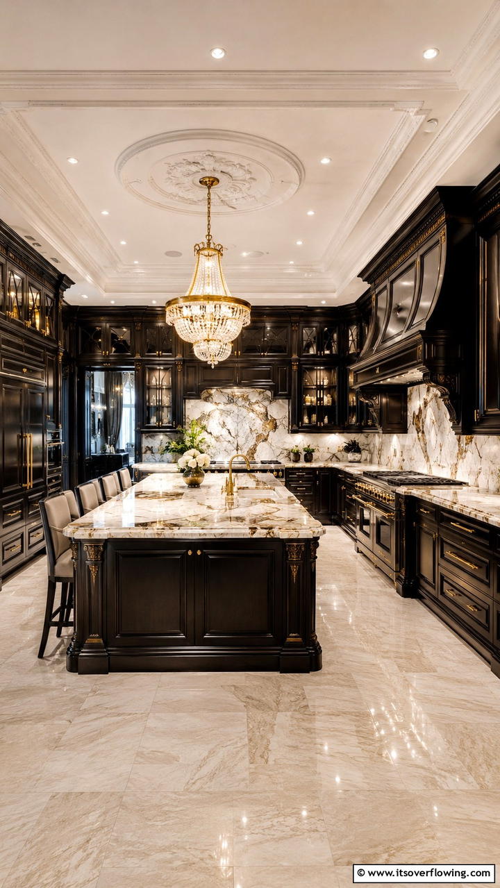 Luxury Finishes - 30 Dark Wood Kitchen Cabinet Designs for Classic Style