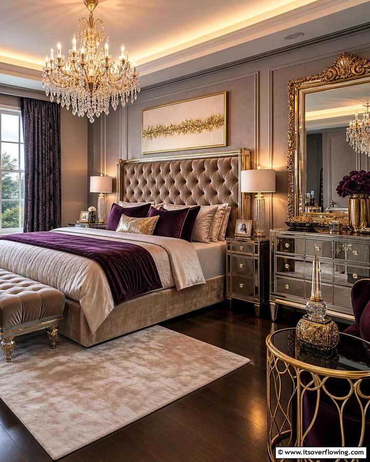 Luxury Glam Suite - 21 Modern Bedroom Interior Design Ideas for Elegant Spaces