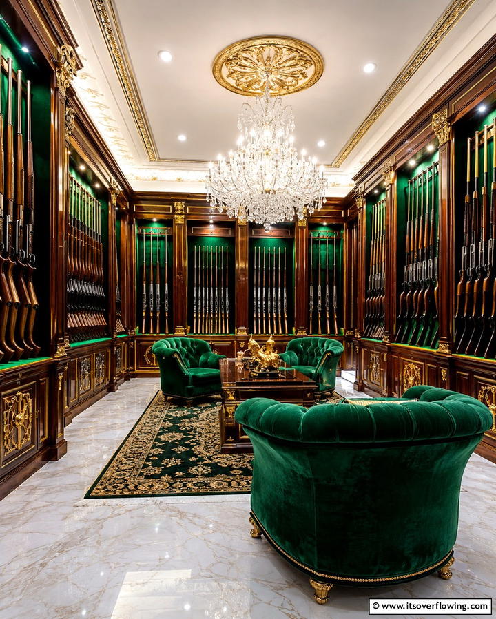 Luxury Gun Room with Elegant Finishes - 25 Gun Room Ideas for Secure and Stylish Storage