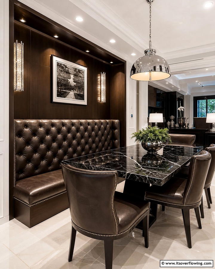 Luxury Leather Banquette - 21 Banquette Seating Ideas for Stylish & Functional Dining Spaces
