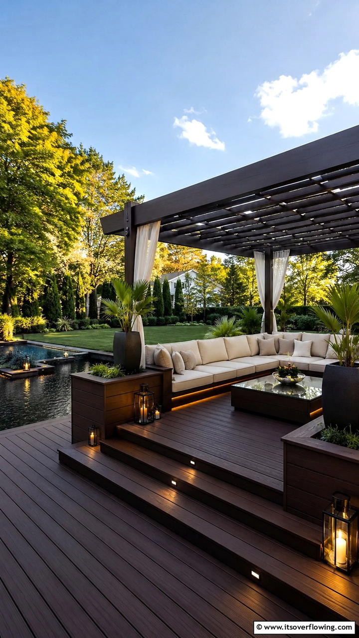 Luxury Lounge Composite Deck - 30 Composite Deck Ideas- Stylish and Durable Outdoor Designs