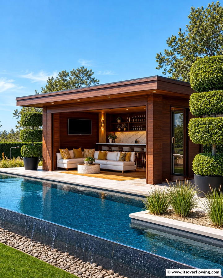 Luxury Retreat Design - 20 Pool Shed Ideas to Enhance Your Backyard Oasis