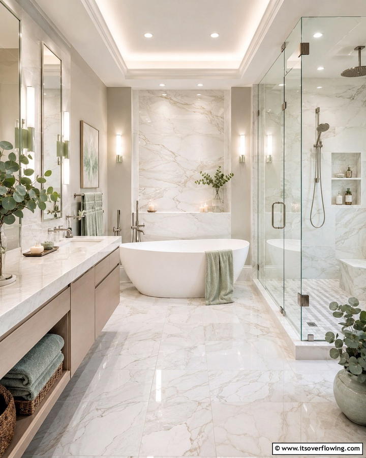 Luxury Spa Inspired Oasis - 30 Basement Bathroom Ideas for Small and Functional Spaces