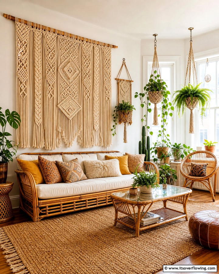 Macrame Decor - 25 Retro 70s Living Room Ideas for a Funky Vibe