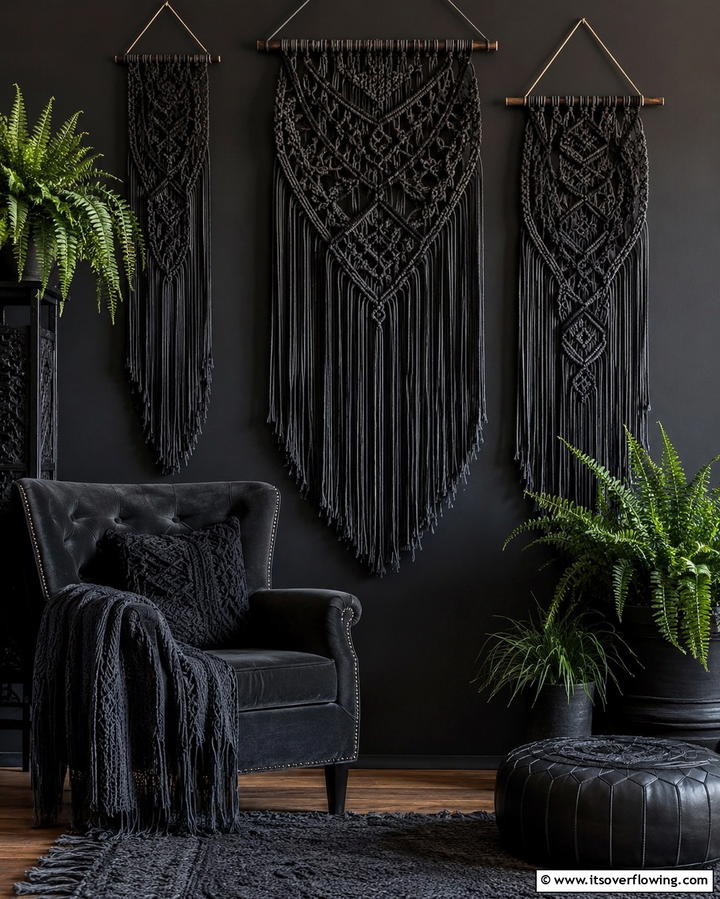 Macrame Details with a Dark Edge - 25 Gothic Boho Decor Ideas for a Unique and Eclectic Style