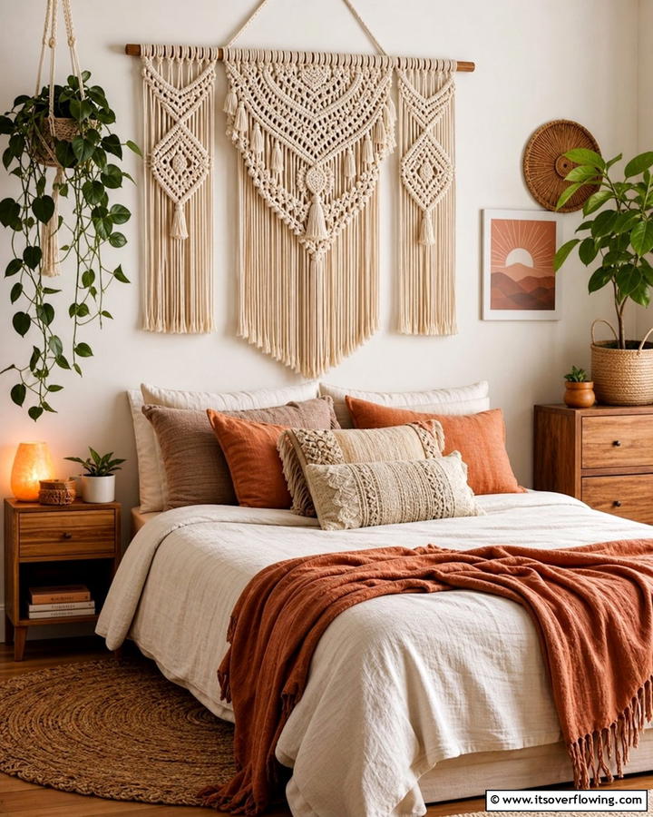 Macrame Wall Hangings - 20 Girls Boho Bedroom Ideas for a Chic and Relaxing Space