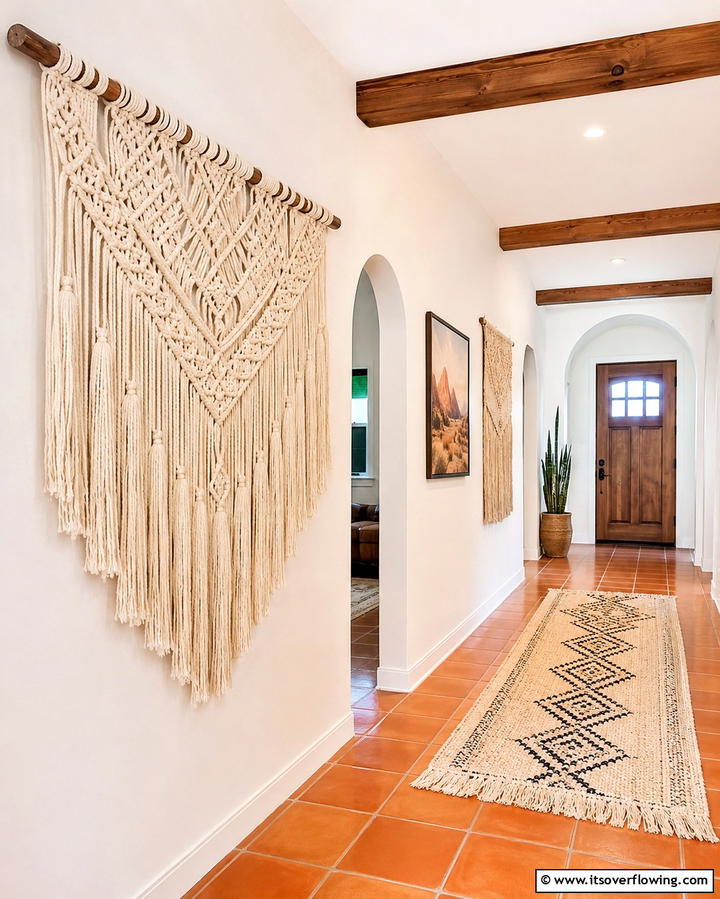 Macrame Wall Hangings - 30 Bohemian Hallway Decor Ideas for a Welcoming Entryway