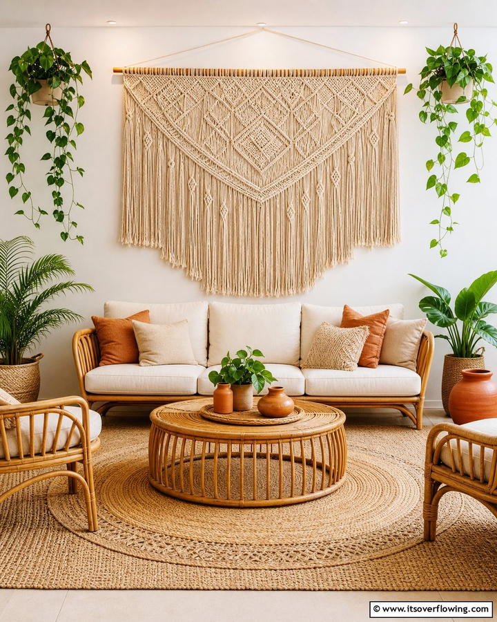 Macrame Wall Hangings - 20 Bohemian Tropical Decor Ideas for a Vibrant Home