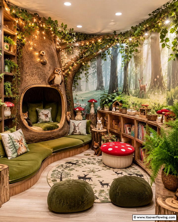 Magical Forest Nook - 30 Kids Reading Nook Ideas- Cozy Spaces for Young Readers