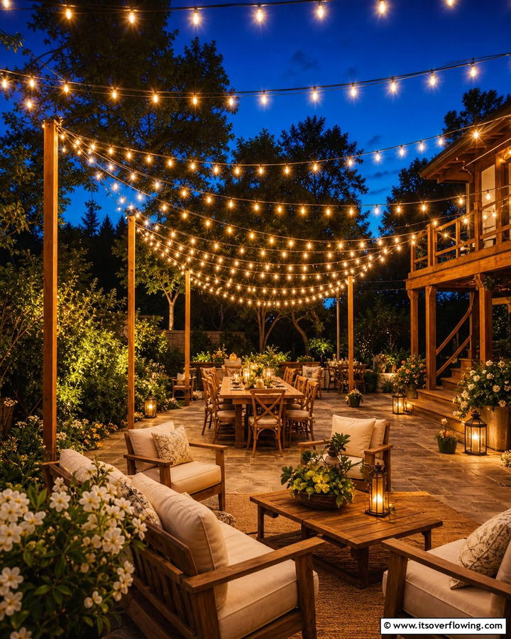 Magical String Lights Ambiance - 21 Backyard Decor Ideas for Inviting Outdoor Entertaining