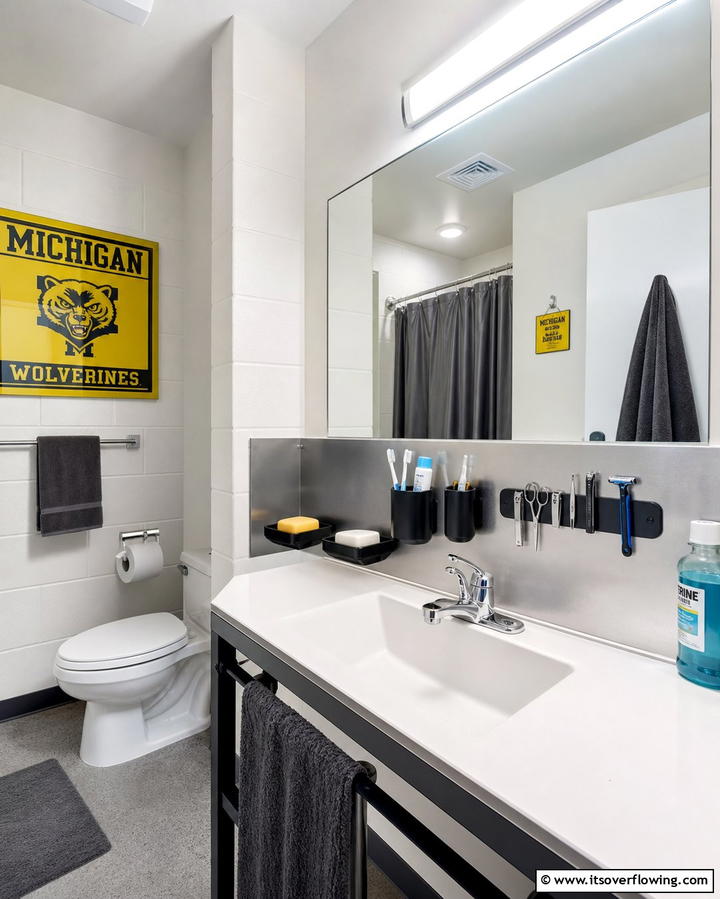 Magnetic Bathroom Accessories - 25 Dorm Bathroom Ideas to Maximize Space and Style