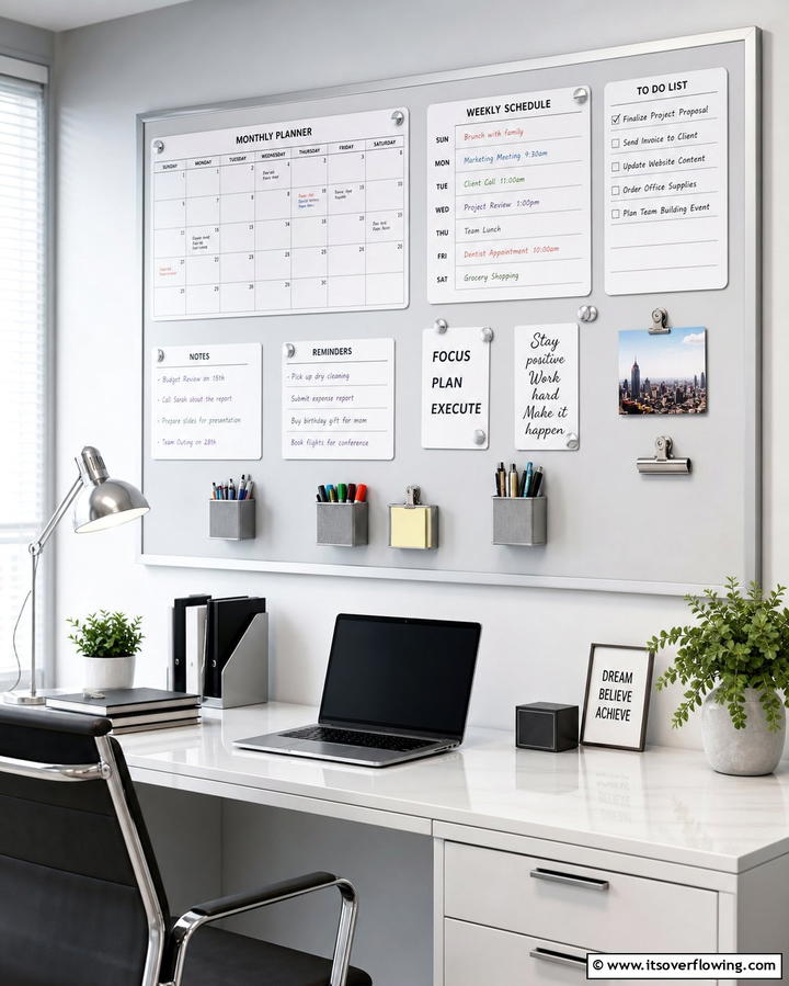 Magnetic Board Command Center - 25 Command Center Ideas to Organize Your Home and Life