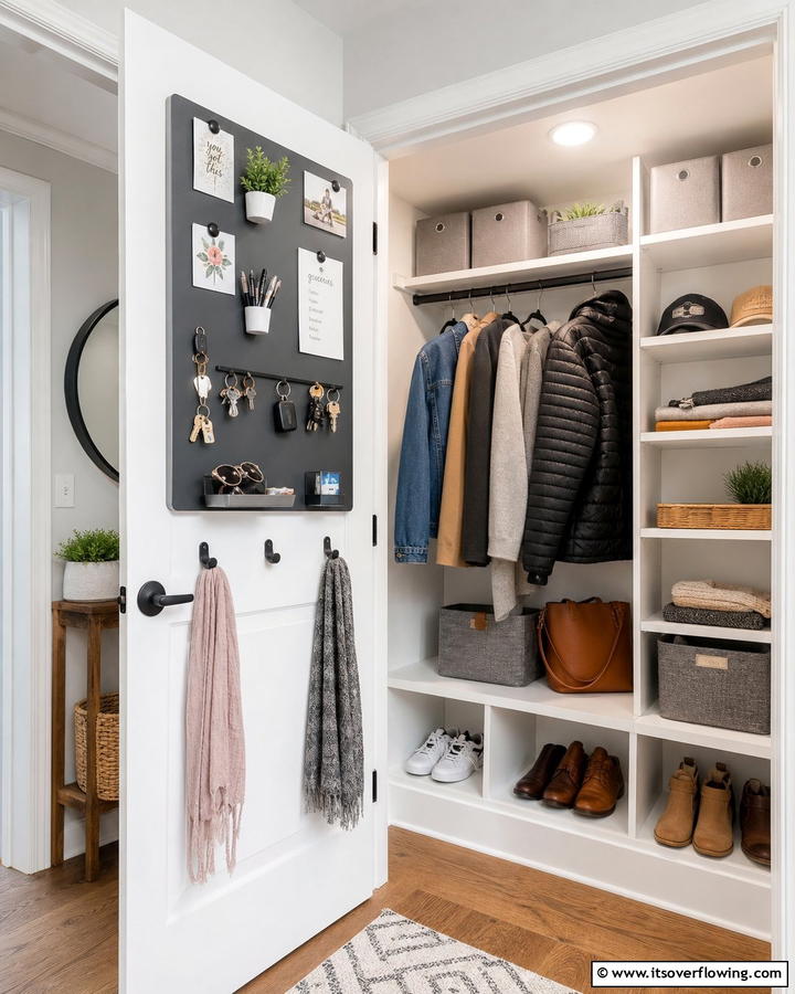 Magnetic Boards for Accessories - 20 Coat Closet Ideas for Organized Entryways