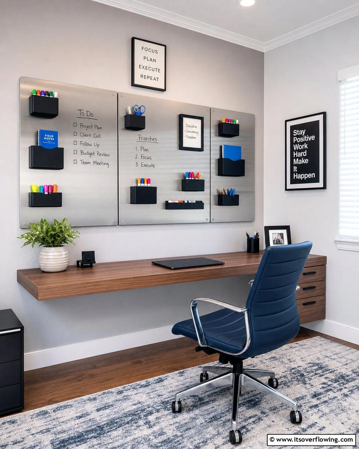 Magnetic Boards with Accessories - 25 Office Storage Ideas to Keep Your Workspace Organized and Clutter-free