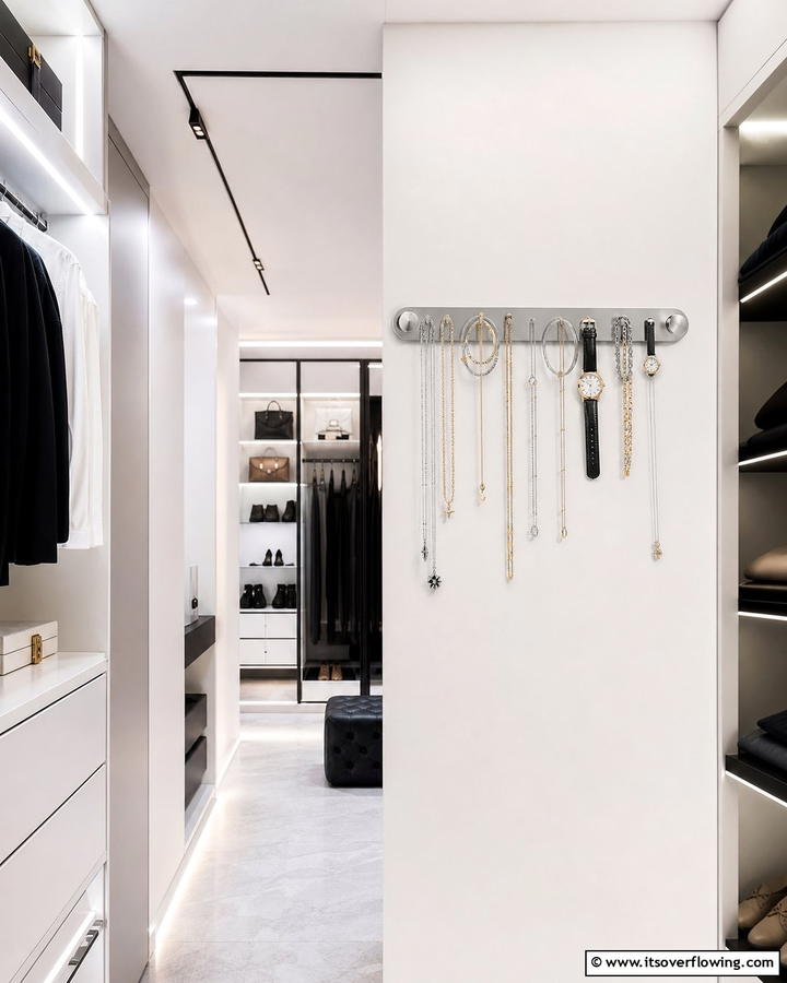 Magnetic Jewelry Strip - 30 Innovative Jewelry Storage Ideas for Organized Accessories