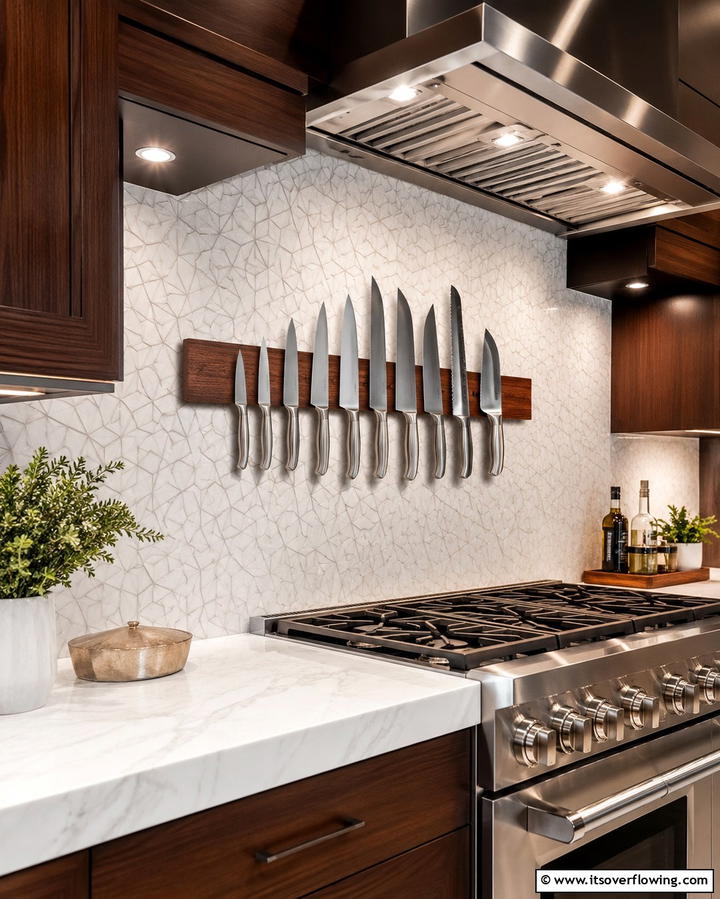 Magnetic Knife Strips for a Sleek Look - 25 Knife Storage Ideas for a Clutter-Free Kitchen