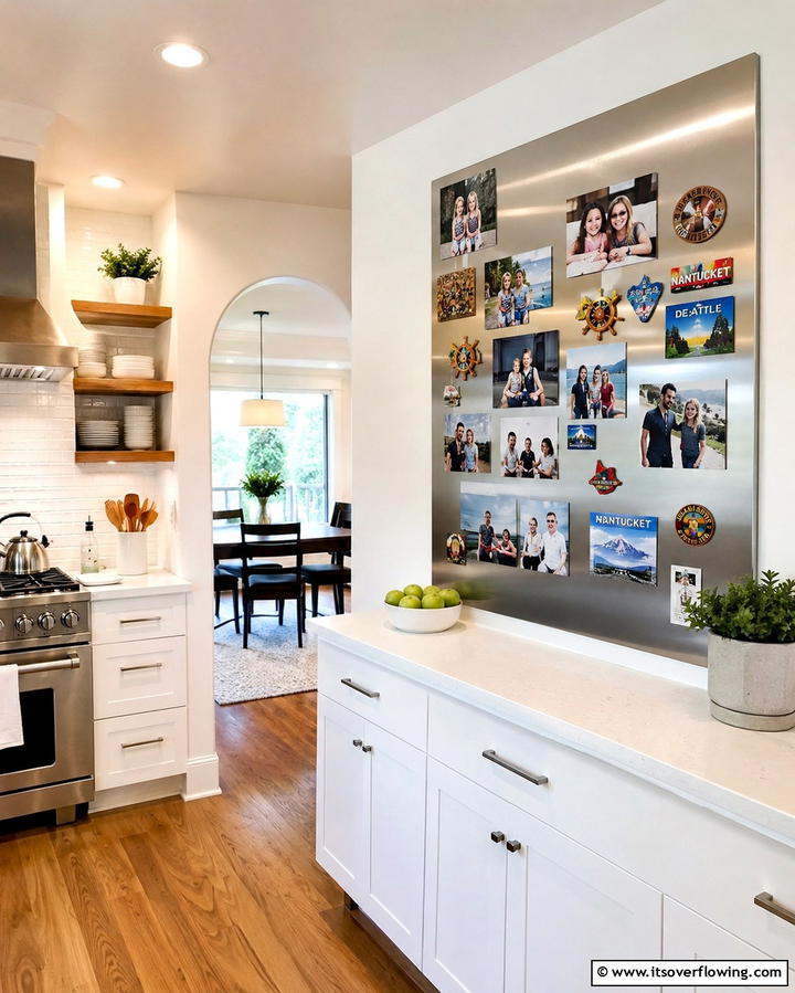 Magnetic Photo Wall - 30 Family Photo Wall Ideas to Display Memories