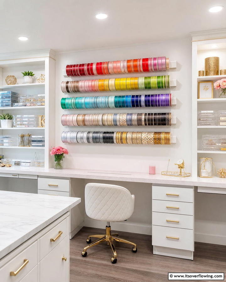 Magnetic Ribbon Holders - 20 Ribbon Storage Ideas- Organize Your Craft Supplies